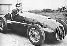 Dino Ferrari in Ferrari 125 GPC. Date unknown, thought to be around 1955–1956.