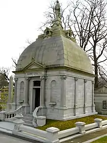 The Henry Disston family mausoleum is the largest monument in Laurel Hill