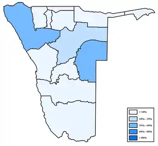 Distribution of Otjiherero