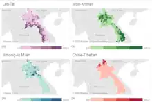 Languages of Laos. Four language families.