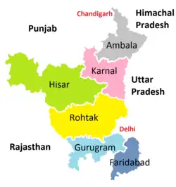 Rohtak Division in Haryana State