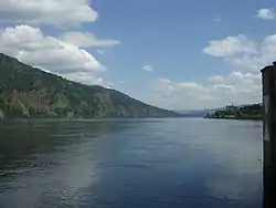 The Yenisei River as seen from the Divnogorsk town pier