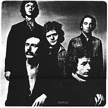 The original formation of the band. Left to right: John "Charlie" Whitney (guitars), Jim King (saxophones, vocals, harmonica), Rob Townsend (drums), Ric Grech (bass, vocals, violin), Roger Chapman (vocals)