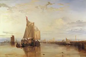 Dort or Dordrecht: The Dort packet-boat from Rotterdam becalmed, 1818, oil on canvas, Yale Center for British Art