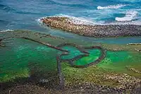 Double Heart fishing weir in Penghu, Taiwan