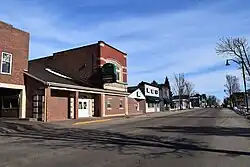 Wisconsin Highway 11 in Downtown Benton from the west