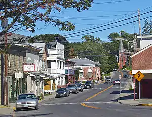 Downtown Philmont, looking east along NY 217