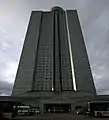 The hotel's façade seen from the ground level