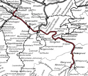 Section of a Saxon network map of 1902