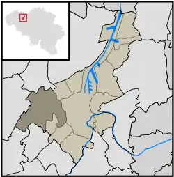 Location of Drongen in Ghent