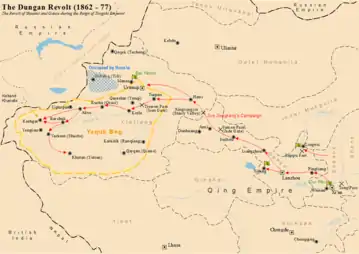 Map of the Dungan Revolt