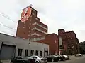 The Duquesne Brewing Company Clock (with AT&T logo on the face), built in 1933, at Mary and 21st Streets.