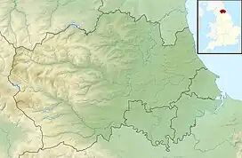 Map showing the location of Bishop Middleham Quarry