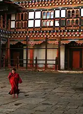 Inner courtyard of Trongsa Dzong