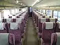 Standard class reserved car lower deck in January 2002