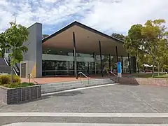 This is an image of Building 32 on the Joondalup campus, home to a number of lecture theatres.