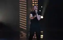 Jurijus performing at the Eurovision Song Contest 2019 in Tel Aviv.