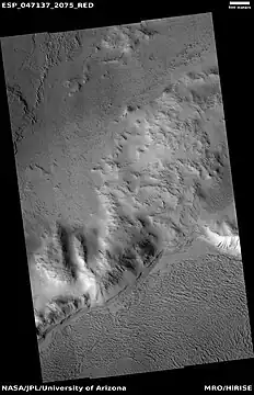 Wide view of layers, as seen by HiRISE under HiWish program