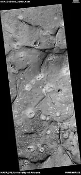 Wide view of field of mud volcanoes, as seen by HiRISE under HiWish program