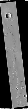 Ridge cutting across another larger ridge, as seen by HiRISE under HiWish program