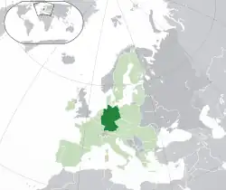 Map showing Germany in Europe