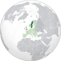 Location of Kingdom of Sweden