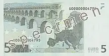 Former 5 euro note (Reverse)