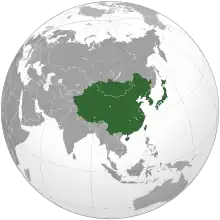 Location of East Asia.