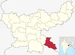 Location of East Singhbhum district in Jharkhand