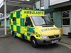 English ambulance which meets the colour and livery standards