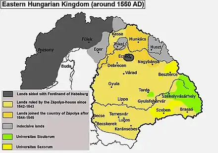 The Carpathian Basin divided into three parts