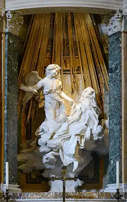 Ecstasy of Saint Teresa; by Gian Lorenzo Bernini; 1647–1652; marble; height: 3.5 m; Santa Maria della Vittoria (Rome)