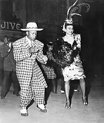 Eddie "Rochester" Anderson and Katherine Dunham in the Broadway show "Star Spangled Rhythm"