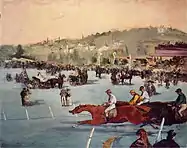 A horse race in the Bois de Boulogne (1872), by Édouard Manet