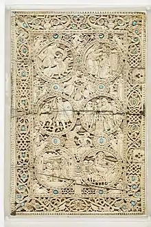 Byzantine interlaces on the cover of the Melisende Psalter, 1131-1143, ivory, British Library