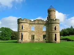 The ruins from the Tournament Bridge side