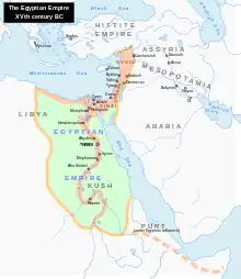 New Kingdom at its maximum territorial extent in the 15th century BCE