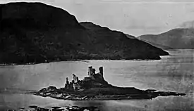 The ruins of the castle in the 19th century