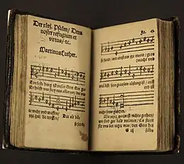 Luther composed hymns still used today, including "A Mighty Fortress Is Our God"