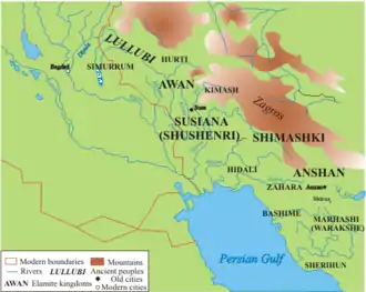 Territory of the Lullubi in the Mesopotamia area.