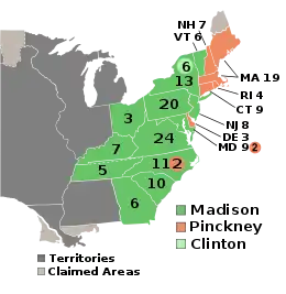 Election maps by state for election of 1808.