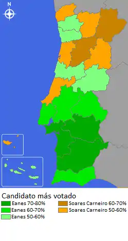 Strongest candidate by electoral district.