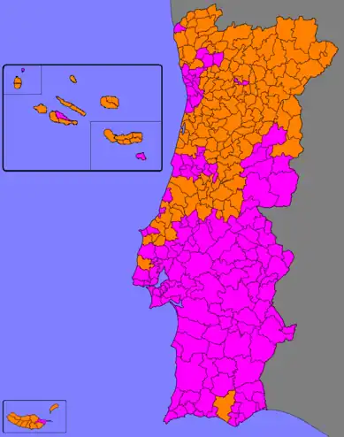 Strongest candidate by municipality.