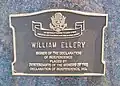 Grave plaque for William Ellery