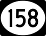 Route 158 marker