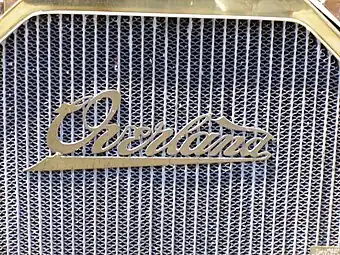 Logo on 1910 radiator