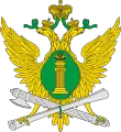 The emblem of the Russian Federal Bailiffs Service, bearing the fasces