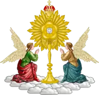 Mariavite emblem composed of two angels and a monstrance