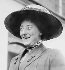 A black-and-white photo of Lady Shackelton in three-quarters profile