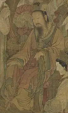 A Song dynasty period painting of Emperor Wen of Han in casual wear, or bianfu.